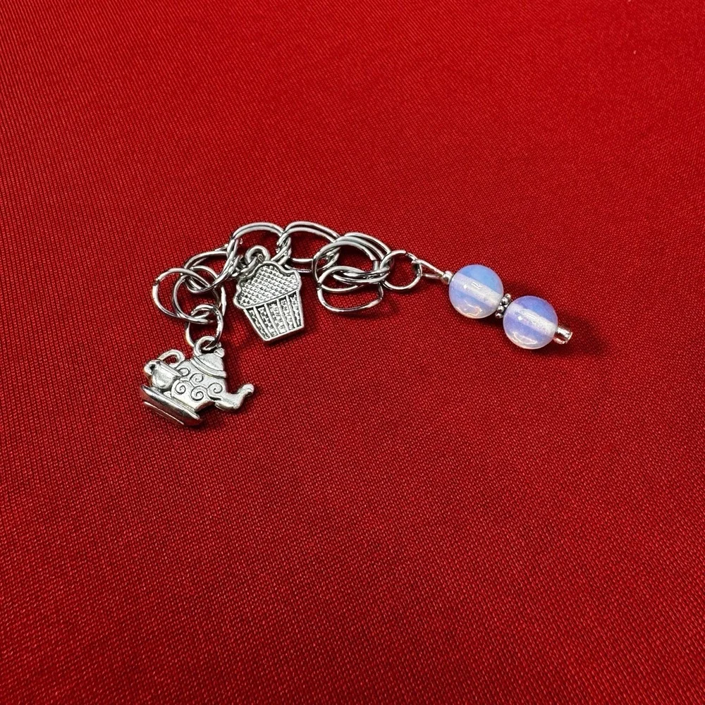 Teapot & Cupcake Charms With‎ Clear Beads